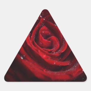 Pegatina Triangular Rosa Vive Patrón Corazón Flor Paz Destino de Amor