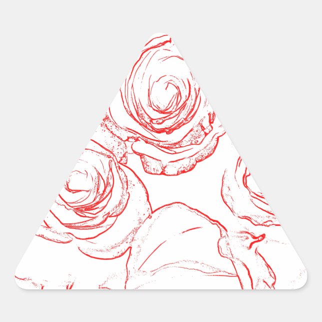 Pegatina Triangular Roses rojos (Anverso)