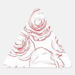 Pegatina Triangular Roses rojos