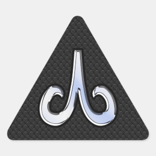 Pegatina Triangular Rótulo cromado moderno como Aries Zodiac