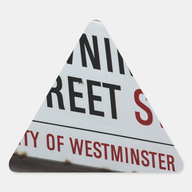 Pegatina Triangular Rótulo de Downing Street (Anverso)