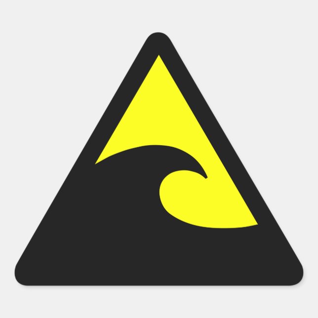 Pegatina Triangular Rótulo de riesgo de tsunami (Anverso)