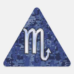 Pegatina Triangular Rótulo Escorpio Zodiaco en decoración de camuflaje