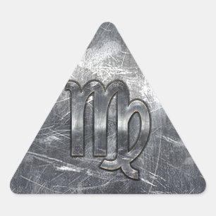 Pegatina Triangular Rótulo Virgo Zodiac en decoración de estilo angust
