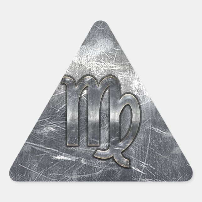 Pegatina Triangular Rótulo Virgo Zodiac en decoración de estilo angust (Anverso)