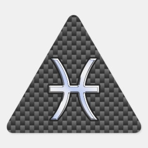 Pegatina Triangular Rótulo Zodiac Silver Pisciendo sobre la impresión