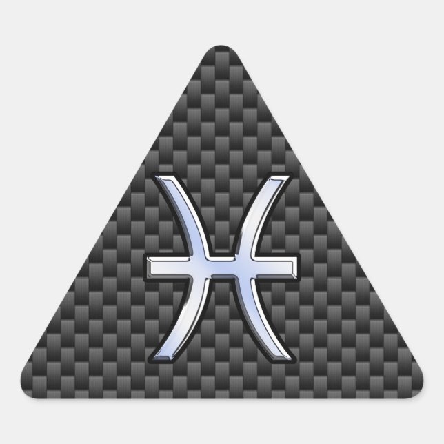 Pegatina Triangular Rótulo Zodiac Silver Pisciendo sobre la impresión  (Anverso)