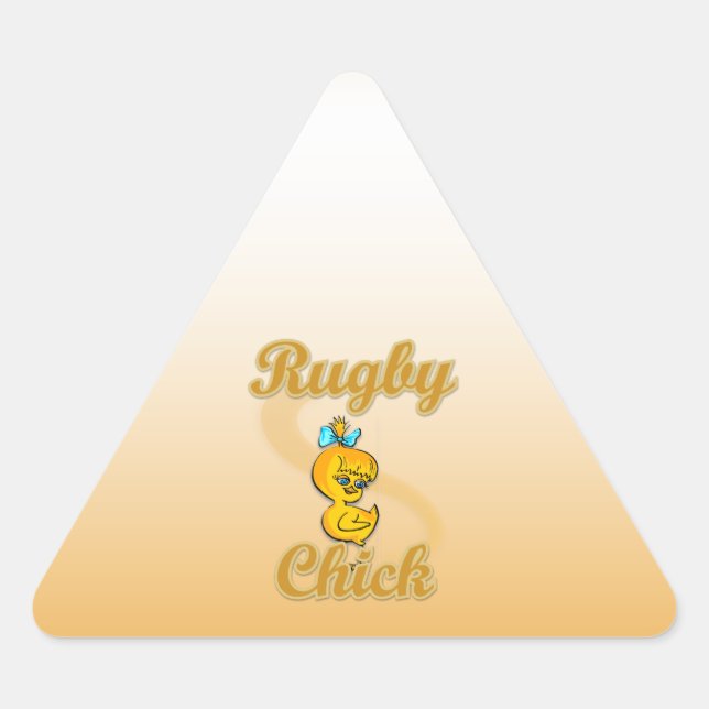 Pegatina Triangular Rugby Chick (Anverso)