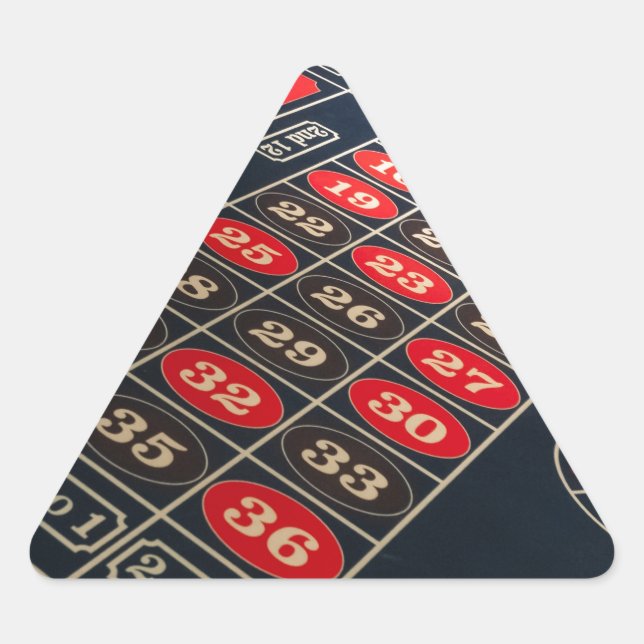 Pegatina Triangular Ruleta de mesa de juegos Las Vegas (Anverso)