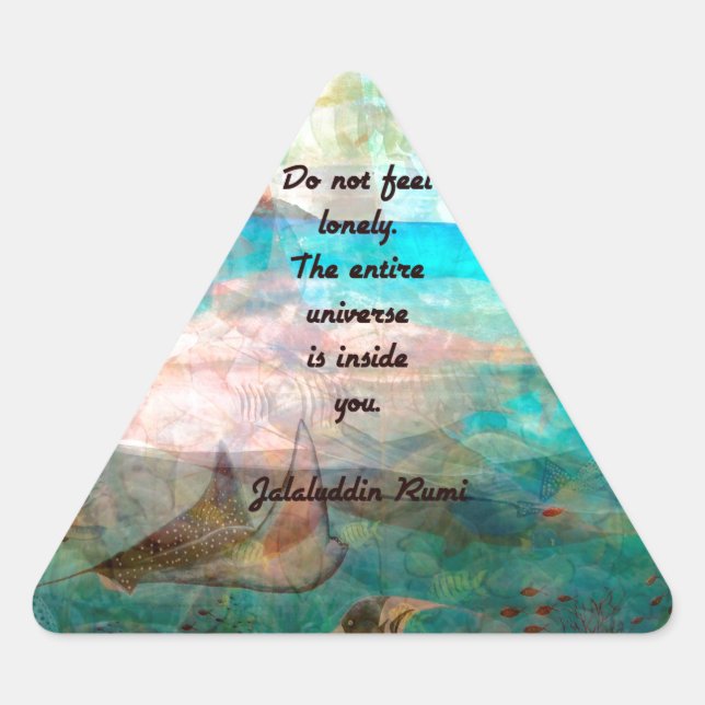 Pegatina Triangular Rumi Inspiration Quote Acerca Del Universo (Anverso)