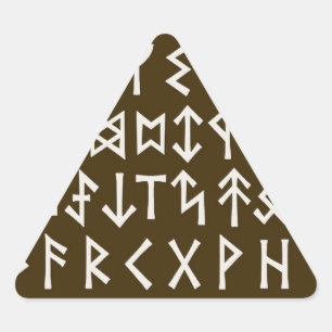 Pegatina Triangular Runas del Futhark Antiguo