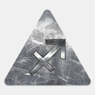 Pegatina Triangular Sagittarius Symbol Grunge Estilo Acero Molesto