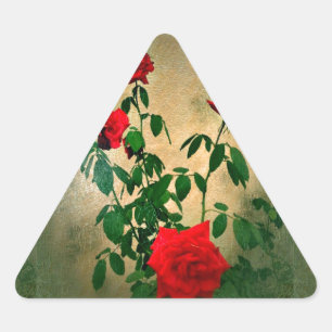 Pegatina Triangular Saludos, Rosas de amor_