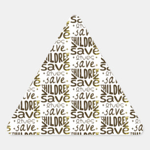 Pegatina Triangular Salven niños, salven vidas