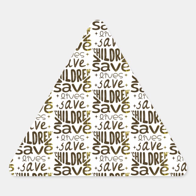 Pegatina Triangular Salven niños, salven vidas (Anverso)