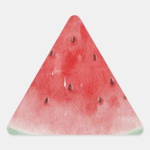 Pegatina Triangular sandía acuática. Frutos tropicales de verano