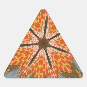 Pegatina Triangular Savanna Star Bloom - Una audaz impresión de un ani