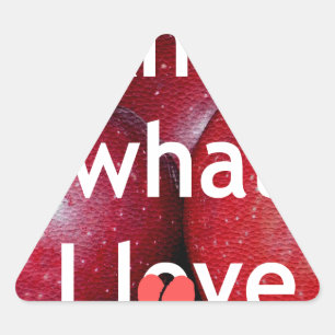 Pegatina Triangular "Sé que amo" – Diseño con tema de manzana