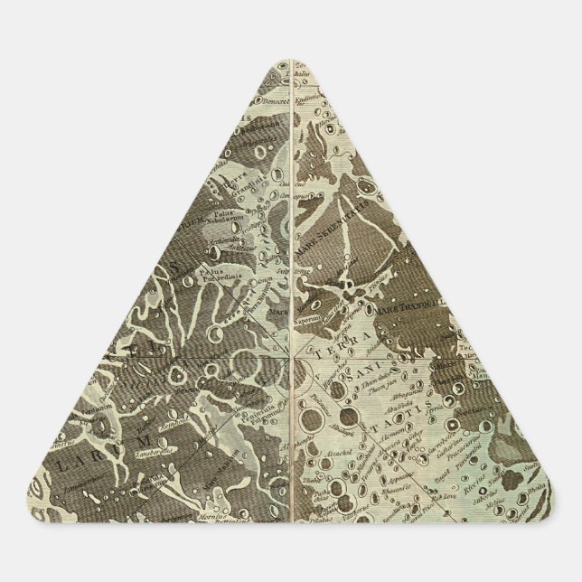Pegatina Triangular Selenografía de Bowles o un mapa de la luna - 1780 (Anverso)
