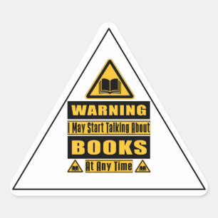 Pegatina Triangular Señal de advertencia para amantes de los libros