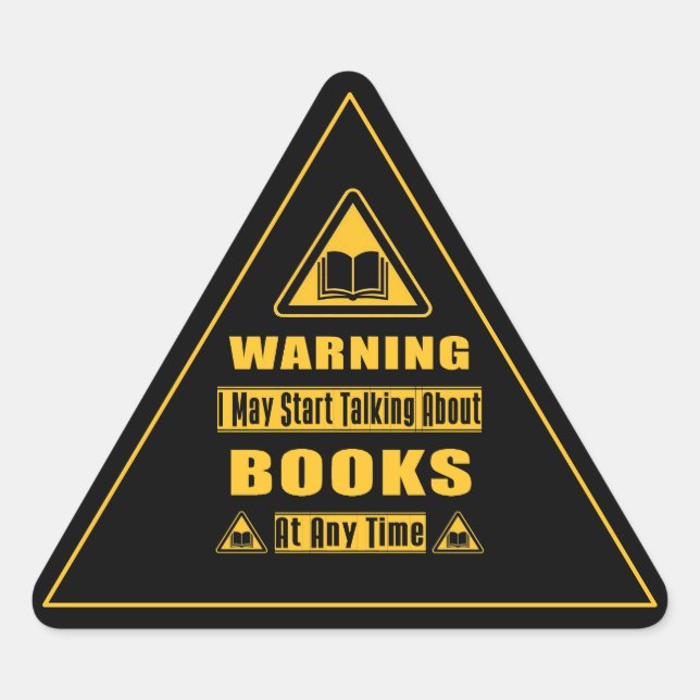 Pegatina Triangular Señal de advertencia para amantes de los libros ne (Anverso)