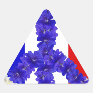 Pegatina Triangular señal de paz de bandera francesa