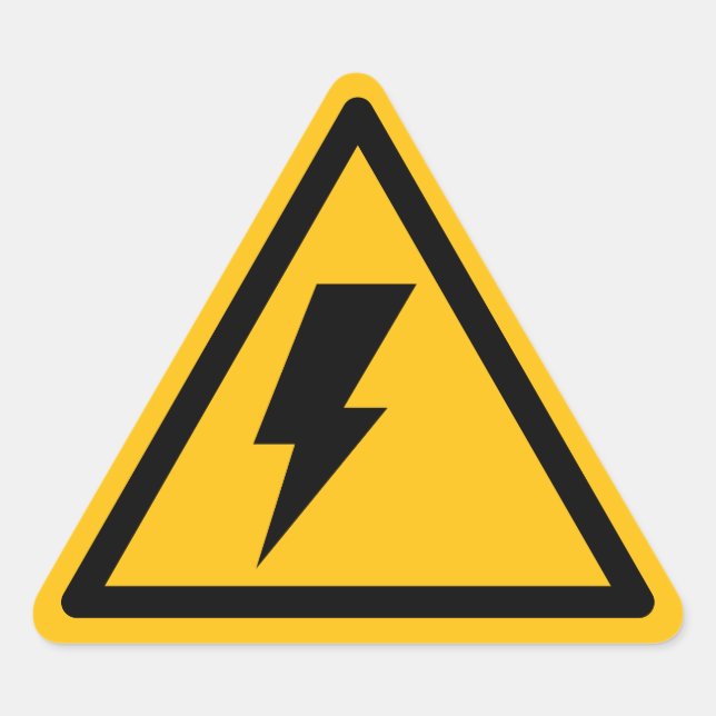 Pegatina Triangular Señales de advertencia de descarga eléctrica (Anverso)