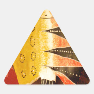 Pegatina Triangular Sensación a rayas Tigre Barb Fish Art Imprimir