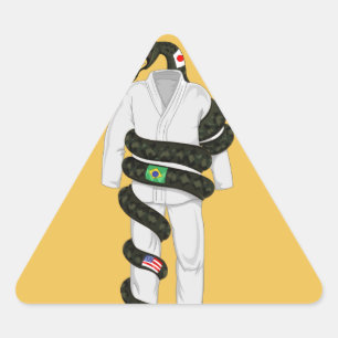 Pegatina Triangular Serpiente de Jiu Jitsu del brasilen@o