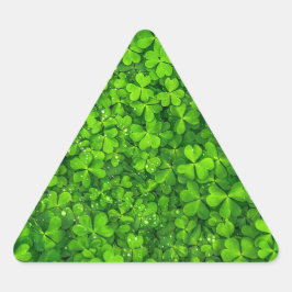 Pegatina Triangular Shamrock Clovers Green Irish Symbol Irlanda