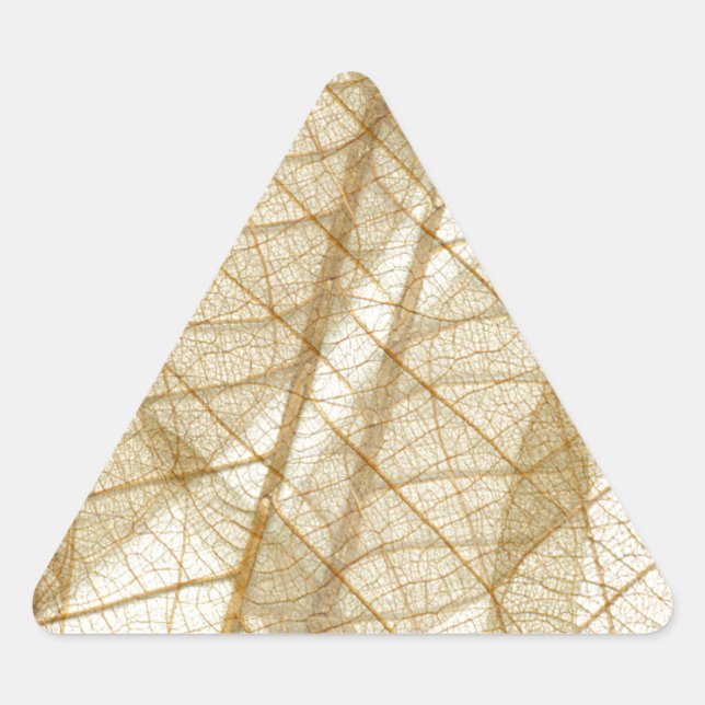 Pegatina Triangular Sheer Cream Beige Lace Leaves (Anverso)