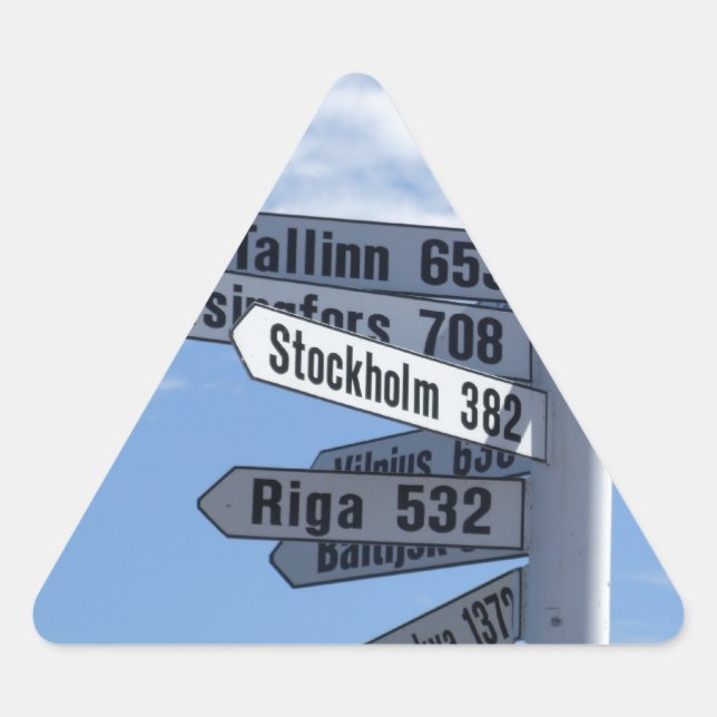 Pegatina Triangular Sí, Puedes Llegar Desde Aquí (Anverso)