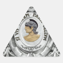 PEGATINA TRIANGULAR SI VIS PACEM PARA BELLUM