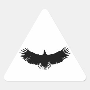 Pegatina Triangular Silhouette de águila blanca y negra