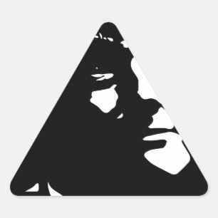 Pegatina Triangular Silueta Trumphead de Donald Trump