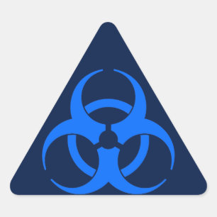 Pegatina Triangular Símbolo azul del Biohazard