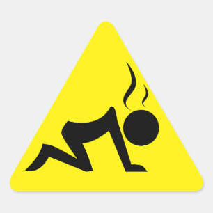 Pegatina Triangular Símbolo de estrés (negro sobre amarillo)