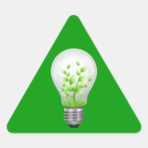 Pegatina Triangular Símbolo de luz verde