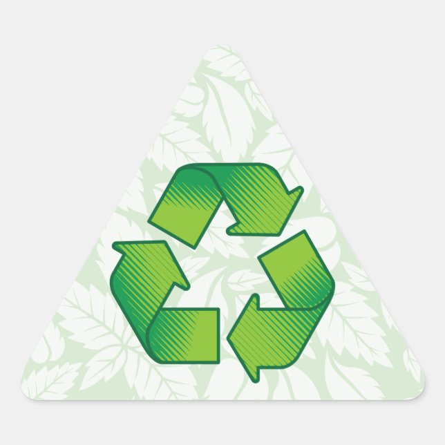 Pegatina Triangular Símbolo de reciclaje (Anverso)