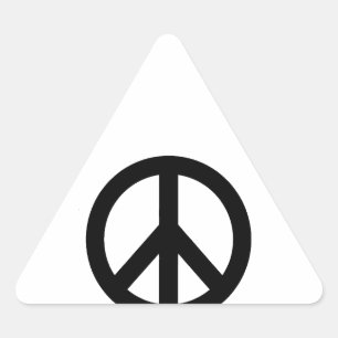 Pegatina Triangular Símbolo de signo de paz blanco negro
