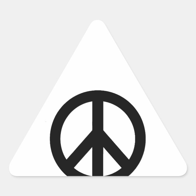 Pegatina Triangular Símbolo de signo de paz blanco negro (Anverso)