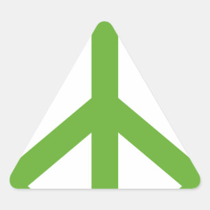 Pegatina Triangular Símbolo de signo de paz verde
