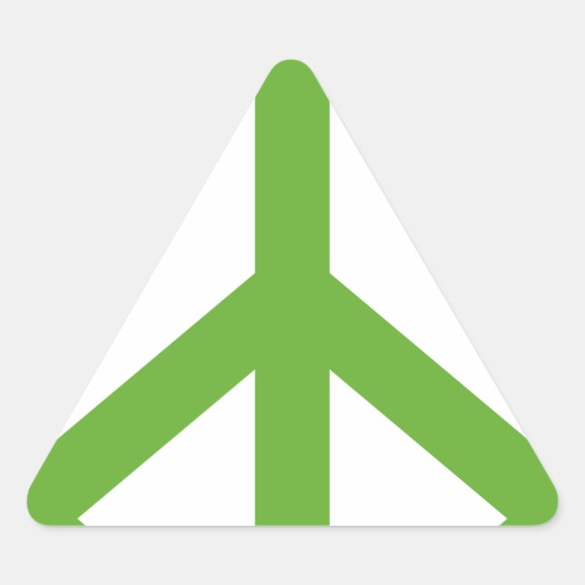 Pegatina Triangular Símbolo de signo de paz verde (Anverso)