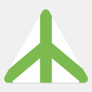 Pegatina Triangular Símbolo de signo de paz verde