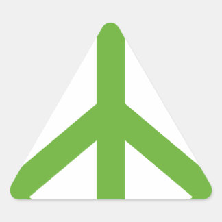 Pegatina Triangular Símbolo de signo de paz verde