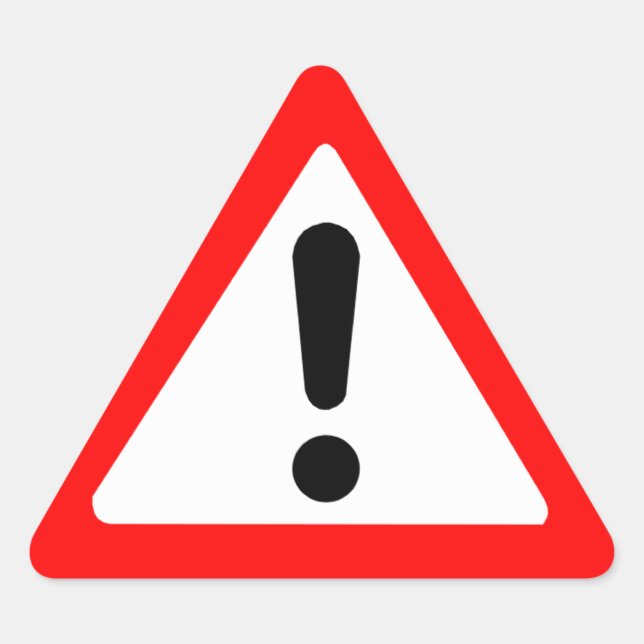 Pegatina Triangular Símbolo de triángulo de atención (Anverso)