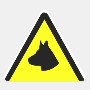 Pegatina Triangular Símbolo del perro guardián