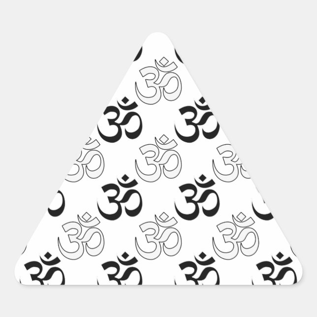 Pegatina Triangular Símbolo Om, Aum (Anverso)