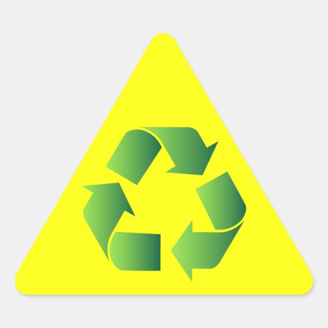 Pegatina Triangular Símbolo verde de reciclaje (Anverso)