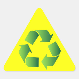 Pegatina Triangular Símbolo verde de reciclaje